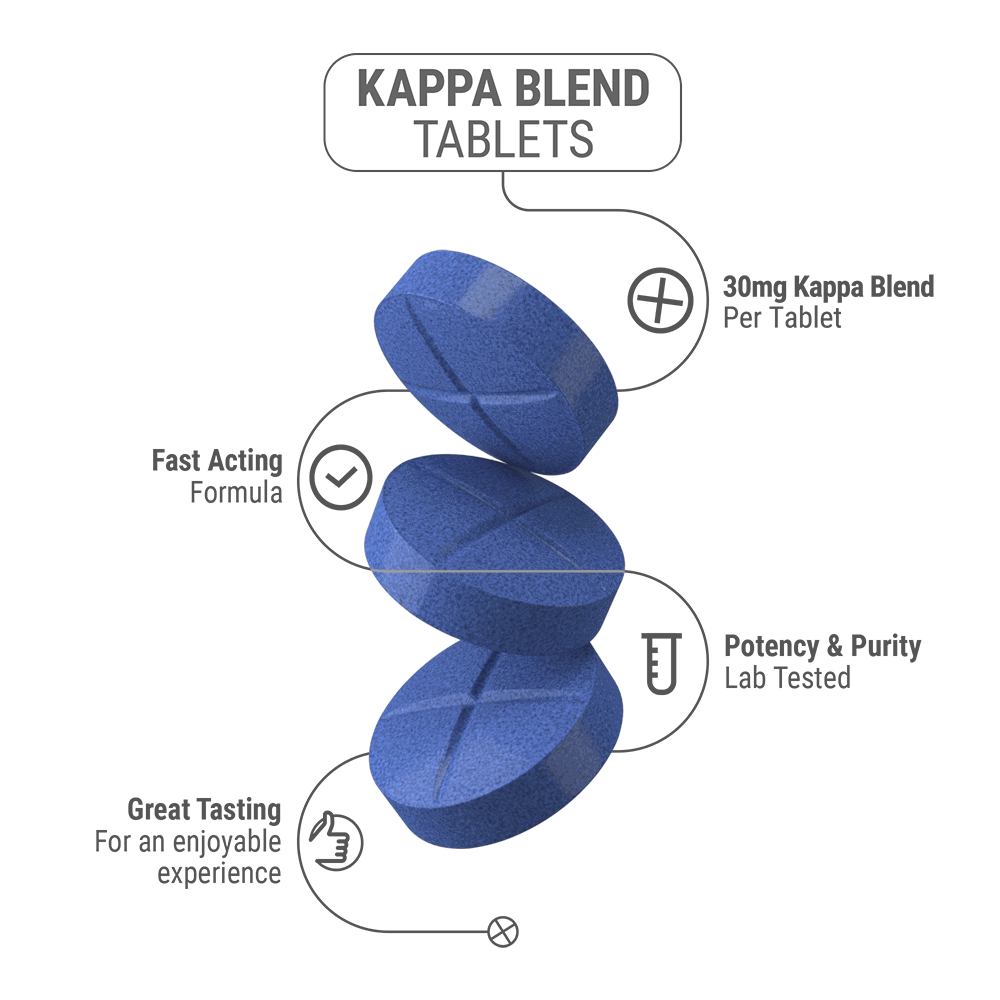 30mg Kappa Blend Tablets - Blue Razz - 5