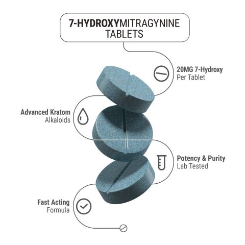 20mg 7-Hydroxy Tablets - Unflavored - Thumbnail 4