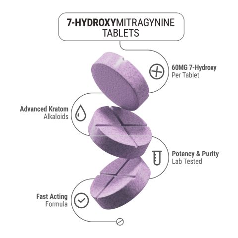 60mg 7-Hydroxy Tablets - Grape - Thumbnail 3