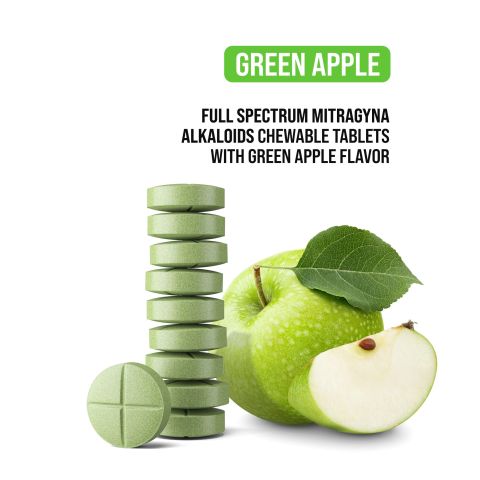 20mg Full Spectrum Mitragyna Alkaloids Tablets - Green Apple - Thumbnail 4